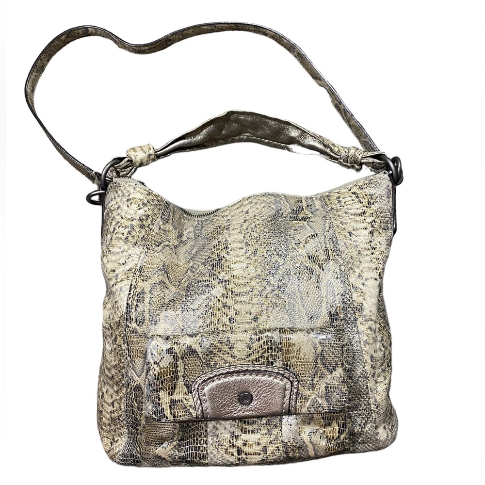 Coach Kristin Python Snake Print Embossed Leather Hobo Shoulder Bag Purse 15361